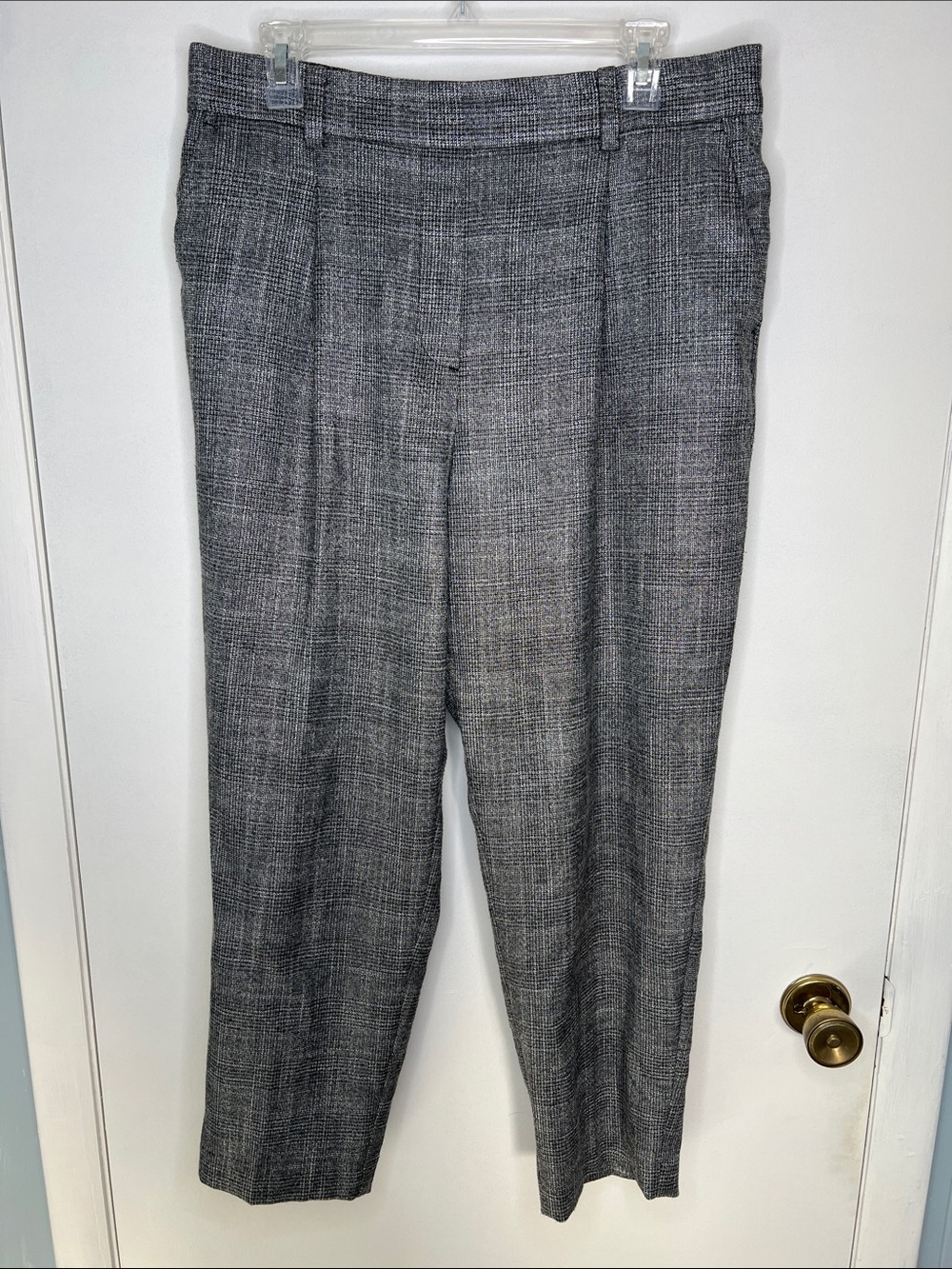 LOFT Gray Plaid Trousers